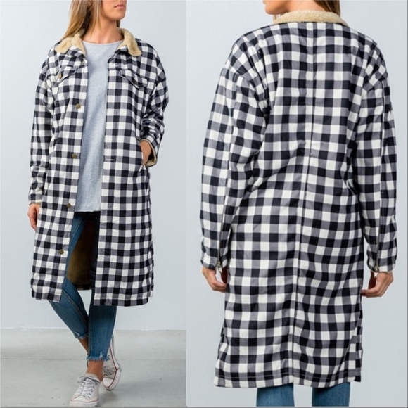 Plaid Fur Lined Coat - Picture 2 of 4